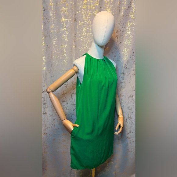 Zara Dresses & Skirts - Zara Green Halter Neck Dress w/Pocket's
